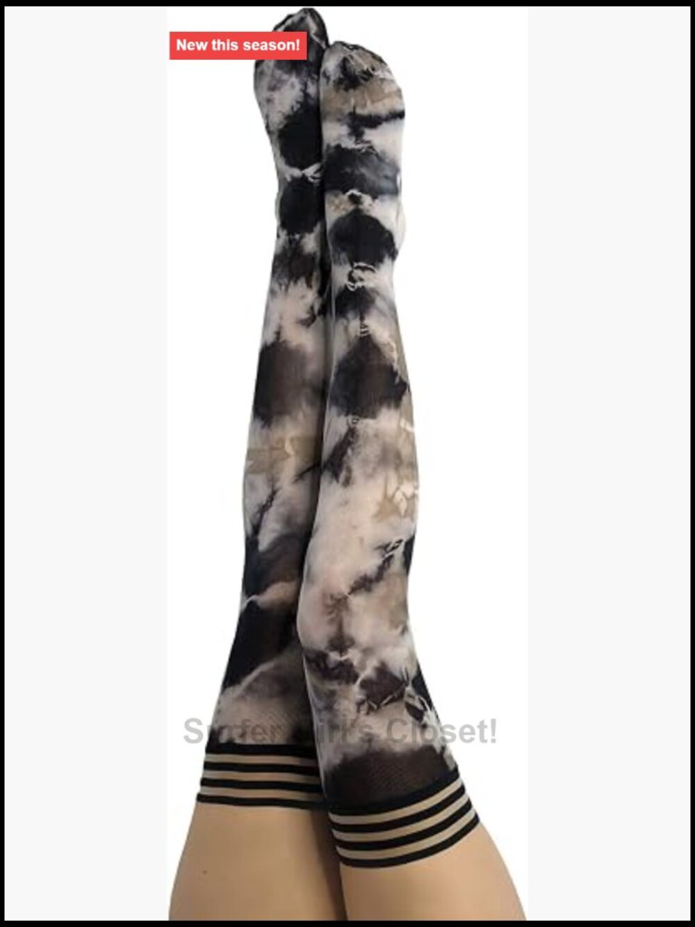Thigh High Stockings No-Slip Grip Stay Up Sheer Hosiery